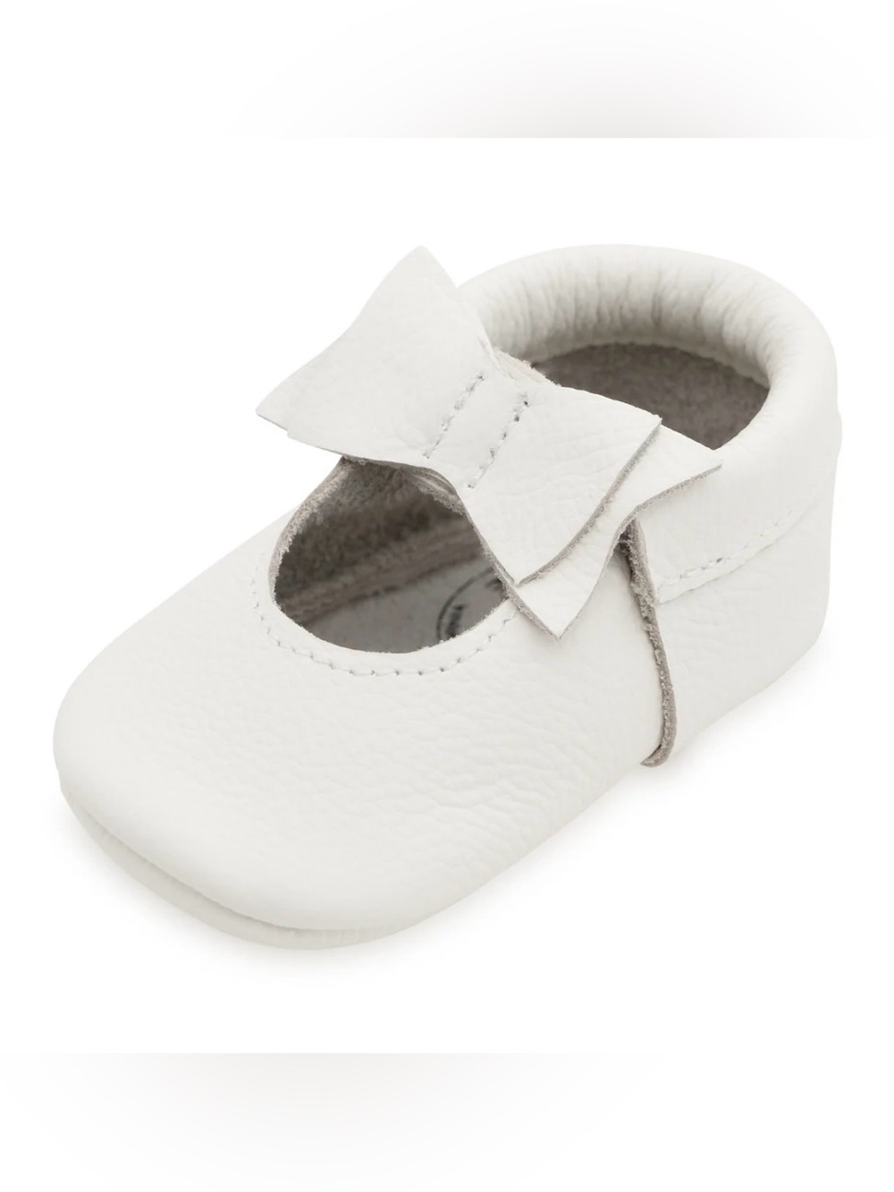 New BirdRock Moccasins Baby Girl White Bow Size 5.5 NWOT